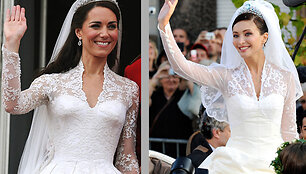 Kate Middleton (kairėje, 2011 m.), Isabella Orsini (de&scaron;inėje, 2009 m.) 