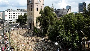 Gėlių jūra prie Oslo katedros