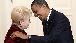 JAV prezidentas Barackas Obama ir Lietuvos prezidentė Dalia Grybauskaitė