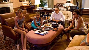 JAV prezidentas Barackas Obama su &scaron;eima