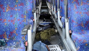 Autobuso vidus po užpuolimo