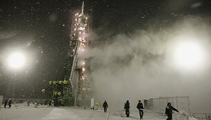 Apsnigta Baikonūro kosmodromo pakilimo platforma