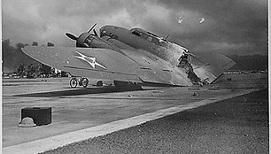 B-17C lėktuvas Perl Harbore 1941 m. gruodžio  7d.