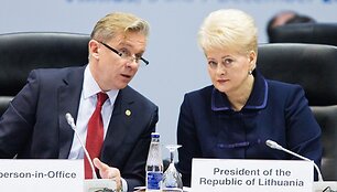 Audronius Ažubalis ir Lietuvos prezidentė Dalia Grybauskaitė