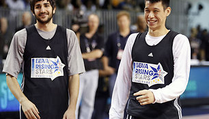 Ricky Rubio ir Jeremy Linas