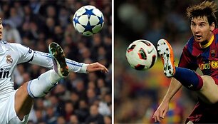 Cristiano Ronaldo prie&scaron; Leonelį Messi