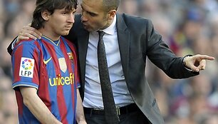 Josepas Guardiola ir Leonelis Messi