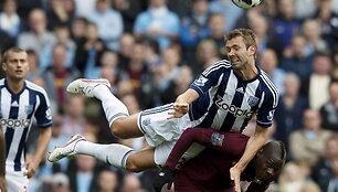 "Manchester City" &scaron;ventė sunkią pergalę