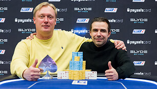 L.Petru&scaron;kevičius (kairėje) ir A.Babičius / PokerStarsBlog.com nuotr.