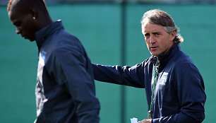 Roberto Mancini ir Mario Balotelli susistumdė per treniruotę