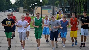 LSU komandos treniruotė