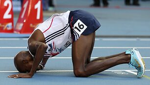 Didžiosios Britanijos bėgikas Mohamedas Farahas tapo pasaulio čempionu 10000 m distancijoje