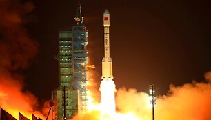 &bdquo;Tiangong 1&ldquo; paleidimo į kosmosą akimirka