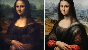 „Mona Lisa“ kairėje ir „jaunesnė“ „Mona Lisa“ dešinėje