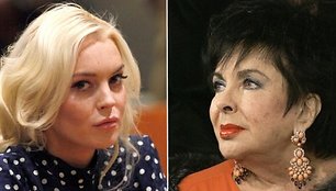 Lindsay Lohan (kairėje) ir Elizabeth Taylor