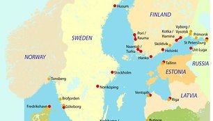 Svarbiausi Baltijos jūros uostai pagal išankstinę „Baltijos transporto perspektyvos 2030“ (Baltic Transport Outlook 2030) studiją