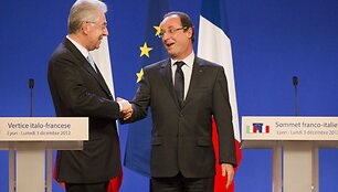 Francois Hollande'as ir Italijos premjeras Mario Monti
