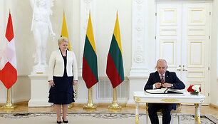 &Scaron;veicarijos prezidentas Uelis Maureris ir Dalia Grybauskaitė