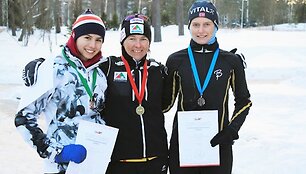 Čempionato prizininkės (i&scaron; kairės) &ndash; G.Keinaitė, R.Arlauskienė ir G.Ražaitytė