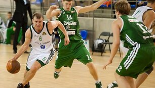 &bdquo;LKKA-Atleto&ldquo; ir &bdquo;Žalgirio-A.Sabonio KC&ldquo; rungtynių akimirka