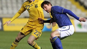Ukrainos ir &Scaron;vedijos rungtynių akimirka