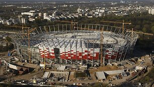 Nacionalinio stadiono Var&scaron;uvoje statybos