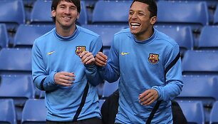 Lionelis Messi ir Adriano treniruotėje prie&scaron; trečiadienio rungtynes