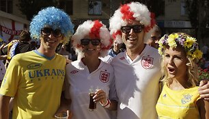 Ukrainos ir Anglijos futbolo sirgaliai