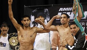 Amiras Khanas (kairėje) ir Danny Garcia