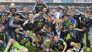 Briuselio „Anderlecht“ futbolininkai džiaugiasi tapę Belgijos čempionais