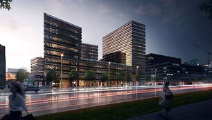 Verslo centre &bdquo;Quadrum&ldquo;, kuriame įsikurs DNB banko finansų centras, vizualizacija