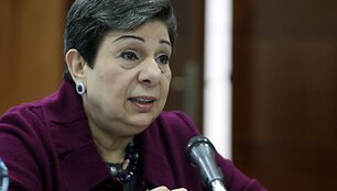 Palestinos i&scaron;vadavimo organizacijos pareigūnė Hanan Ashrawi