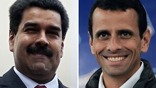 Kandidatai į Venesuelos prezidentus: Nicolas Maduro ir Henrique Caprilesas