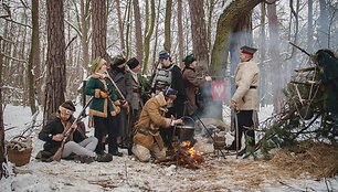 Paberžėje atkurti 1863-iųjų metų sukilimo ir partizaninių kovų epizodai