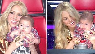 Shakira į „The Voice“ filmavimą atvyko su trijų mėnesių sūneliu Milanu