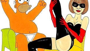 Homeris Simpsonas ir Anna Wintour – italų menininko komikse