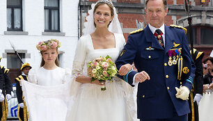 Belgijos princesė Alix de Ligne su tėvu