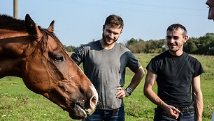 Labdaringos baikerių kelionės akimirka