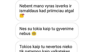Oksanos Pikul žinutės Arūnei Dabkei 