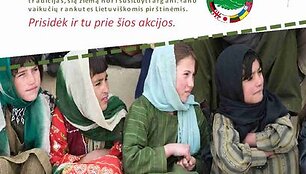Akcijos &bdquo;Su&scaron;ildyk vaikučių rankutes&ldquo; plakatas
