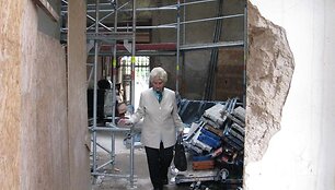   &bdquo;Stiklainio&ldquo; kaimynystėje gyvenanti D.Sangavičienė vaik&scaron;to užgriozdinta tarpuvarte.  