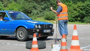 Slalomo varžybų Trakuose akimirka