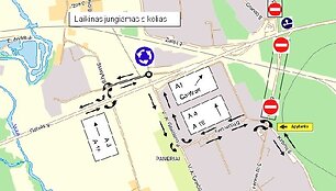 Eismo organizavimo pakeitimai Vilniaus m. pietinio aplinkkelio II etapo statybų metu