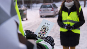 Saugaus eismo akcijos &bdquo;Padėka už susipratimą&ldquo; akimirka