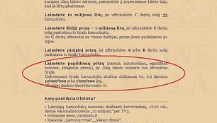 Loterijos organizatoriai didelius prizus žada kiekvieną savaitę. 
