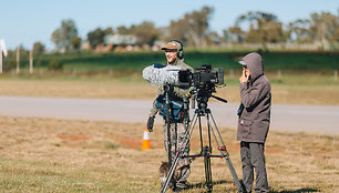 Filmo „Aplink pasaulį per 14 dienų“ filmavimo akimirka