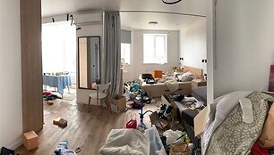 Taip atrodė Darjos Chižniakovos butas, kai i&scaron; jo i&scaron;vyko okupantai