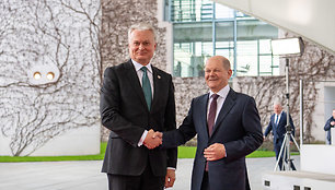 Lietuvos prezidentas Gitanas Nausėda susitiko su Vokietijos kancleriu Olafu Scholzu
