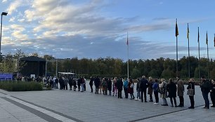 Antrąją išankstinio balsavimo Seimo rinkimuose dieną Vilniaus Lukiškių aikštėje nusidriekė milžiniškos eilės