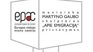 Parodos &bdquo;Apie emigraciją&ldquo; pristatymo plakatas
